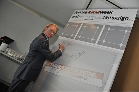 Angus Thirlwell shows support for Retail Week's Fair Rates for Retail campaign